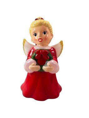 Mr Christmas Angel Blow Mold Figurine Decor Holiday Wreath Lights Up